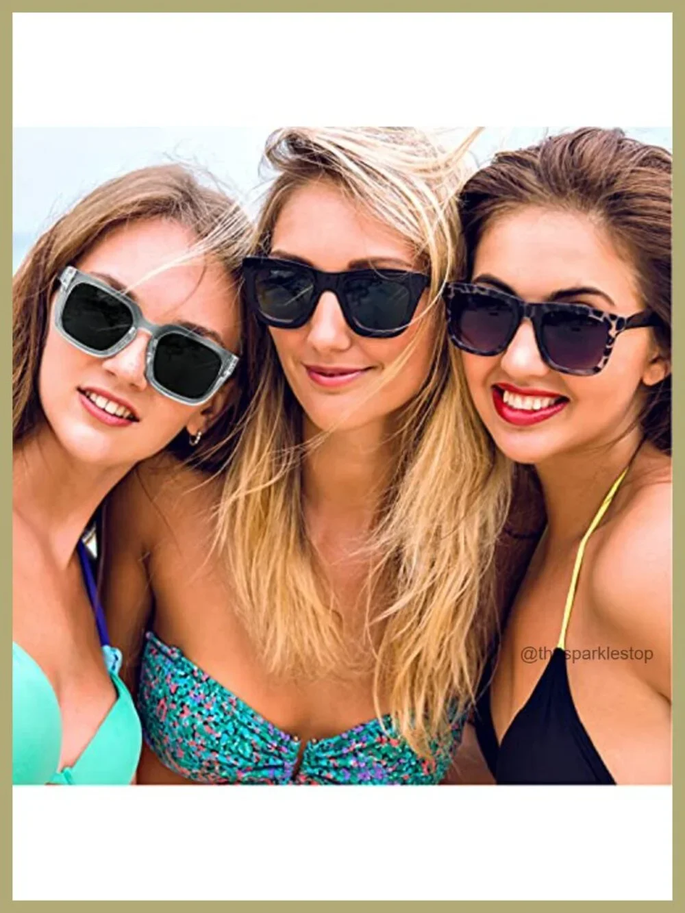 Retro Oversized Square Sunglasses UV400 Protection Lightweight